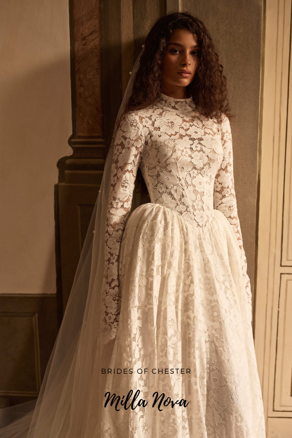 Brides of Chester introduces Milla Nova Solavine Bridal Gown Front Close Image